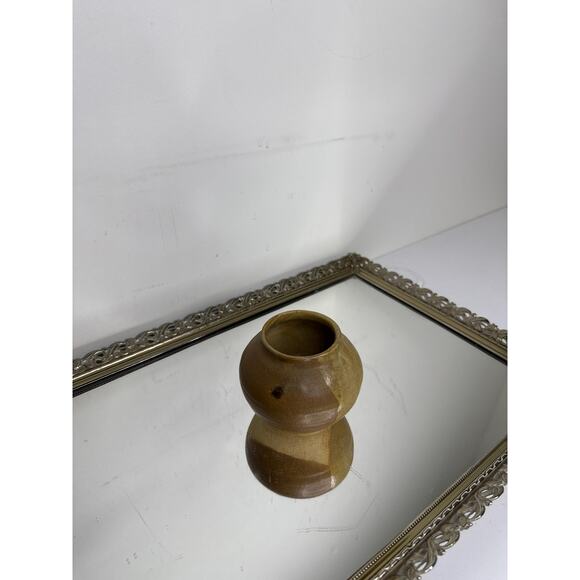 vintage miniature earth toned organic pottery vase - Picture 3 of 7